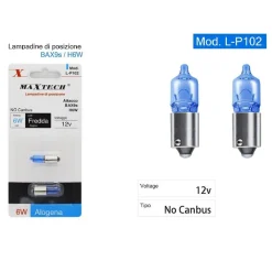 LAMPADINE POSIZIONE AUTO BAX9S H6W 12V 6 W LUCE FREDDA ALOGENA NO CANBUS L-P102