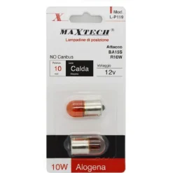 LAMPADINE POSIZIONE BA15S AUTO L-P119 R10W 12V LUCE CALDA ALOGENA 10W NO CANBUS