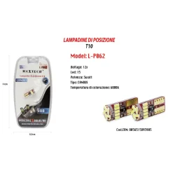 LAMPADINE POSIZIONE CANBUS MAXTECH L-P062 12V 15LED 3 WATT ULTRA LUMINOSE 6000K