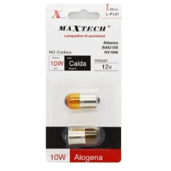 LAMPADINE POSIZIONE L-P127 BAU15S RY10W AUTO 12V 10W LUCE CALDA ALOGENA NO CANBUS