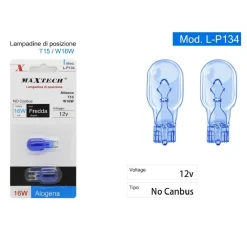 LAMPADINE POSIZIONE T15 W16W 12V AUTO 16W LUCE FREDDA ALOGENA NO CANBUS L-P134