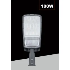 LAMPIONE ARMATURA STRADALE LED 100W CON SENSORE CREPUSCOLARE FREDDO 6500K IP65 RX-100W-F