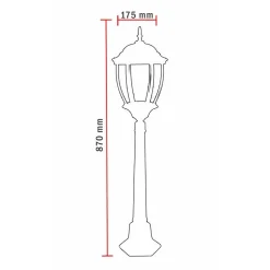 LAMPIONE GIARDINO 870MM LANTERNA IN VETRO E27 LUCE ESTERNO ALLUMINIO ES39 BIANCO
