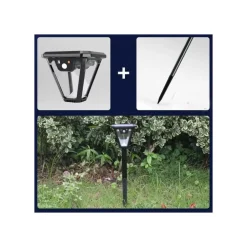 LAMPIONE LAMPADA LUCE SOLARE GIARDINO A LED SU PICCHETTO CON TELECOMANDO SENSORE