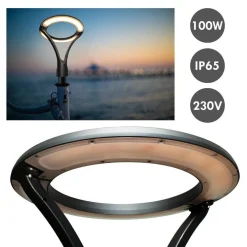 LAMPIONE MODERNO LED 100W CERCHIO FUNGO IP65 LUCE ESTERNI GIARDINO CORTILE GD-100W