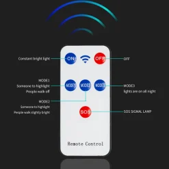 LAMPIONE SOLARE DA 10000 LUMEN CON SENSORE DI MOVIMENTO E TELECOMANDO A LED IP65
