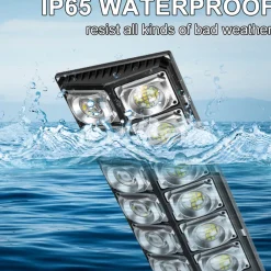 LAMPIONE SOLARE DA 10000 LUMEN CON SENSORE DI MOVIMENTO E TELECOMANDO A LED IP65