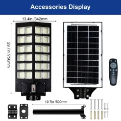 LAMPIONE SOLARE 6500K ILUMINAZIONE STRADALE PER CAMPI DA BASKET STRADE PARCHI GIOCHI