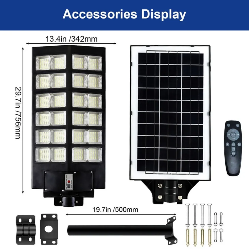 LAMPIONE SOLARE 6500K ILUMINAZIONE STRADALE PER CAMPI DA BASKET STRADE PARCHI GIOCHI