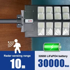 LAMPIONE SOLARE 6500K ILUMINAZIONE STRADALE PER CAMPI DA BASKET STRADE PARCHI GIOCHI