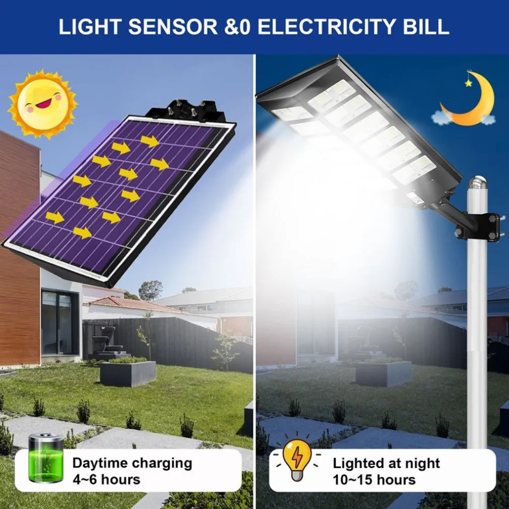 LAMPIONE SOLARE 6500K ILUMINAZIONE STRADALE PER CAMPI DA BASKET STRADE PARCHI GIOCHI
