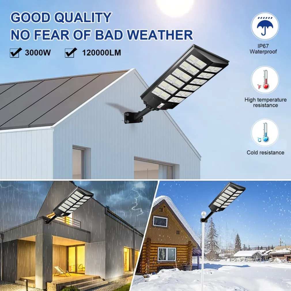 LAMPIONE SOLARE 6500K ILUMINAZIONE STRADALE PER CAMPI DA BASKET STRADE PARCHI GIOCHI