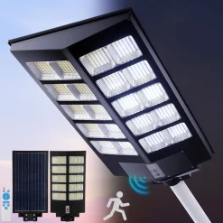 LAMPIONE SOLARE LED LUCE 6500K 800LED SENSORE MOVIMENTO INFRAROSSI IMPERMEABILE IP67