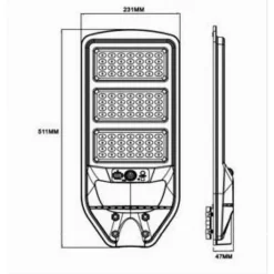 LAMPIONE SOLARE LED 180W SENSORE MOVIMENTO PIR TELECOMANDO IP65 ESTERNO J02-180W-F