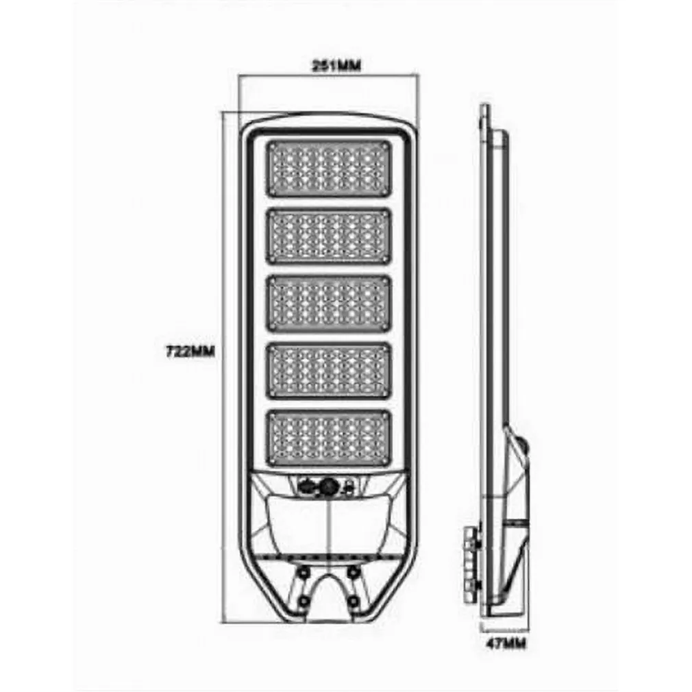 LAMPIONE SOLARE LED 270W SENSORE MOVIMENTO PIR TELECOMANDO IP65 ESTERNO J02-270W-F