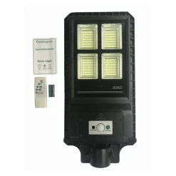 LAMPIONE STRADALE CON TELECOMANDO LED 60 W PANNELLO SOLARE FOTOVOLTAICO 280 LED