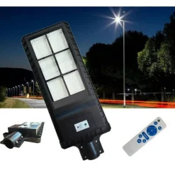 LAMPIONE STRADALE FARO A LED 180W CON PANNELLO SOLARE TELECOMANDO FB-99180