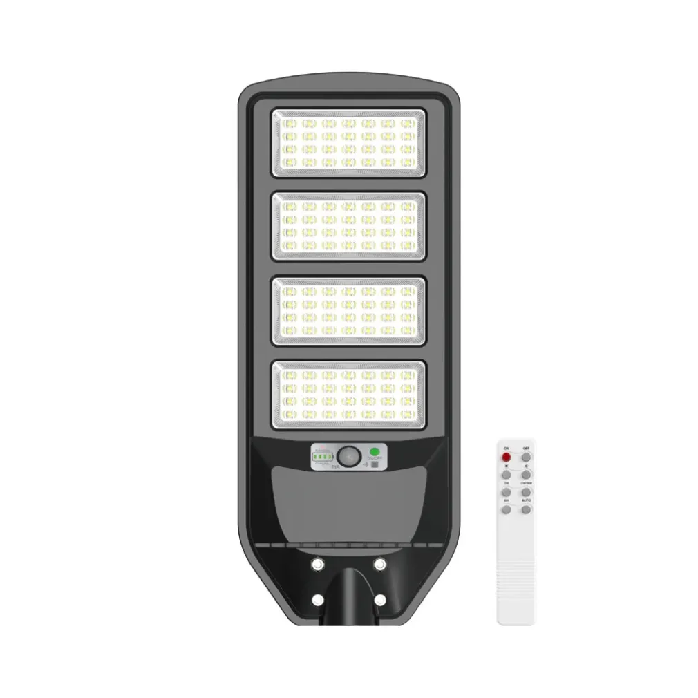 LAMPIONE STRADALE LED PANNELLO SOLARE CON SENSORE PIR LUCE FREDDA 6500K IP65 J02-220W-F