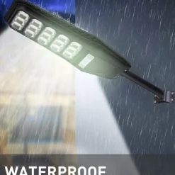 LAMPIONE STRADALE LUCE ENERGIA SOLARE LED 300WATT SENSORE PIR STAFFA TELECOMANDO