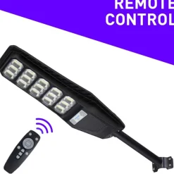 LAMPIONE STRADALE LUCE ENERGIA SOLARE LED 300WATT SENSORE PIR STAFFA TELECOMANDO