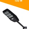 LAMPIONE STRADALE LUCE ENERGIA SOLARE LED 100WATT SENSORE PIR STAFFA TELECOMANDO