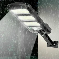 LAMPIONE STRADALE PANNELLO SOLARE 213 LED CON SENSORE DI MOVIMENTO E TELECOMANDO