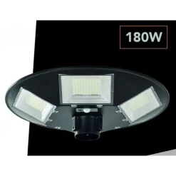 LAMPIONE UFO LED PANNELLO A ENERGIA SOLARE 180W LUCE BIANCA FREDDA 6500K SL-911-200-6500K