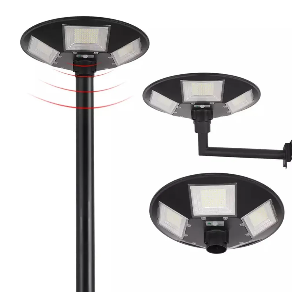 LAMPIONE UFO LED SOLARE 350W SENSORE MOVIMENTO CREPUSCOLARE LUCE FREDDA 6500K IP65