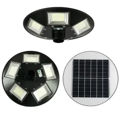 LAMPIONE UFO LED SOLARE 350W SENSORE MOVIMENTO CREPUSCOLARE LUCE FREDDA 6500K IP65