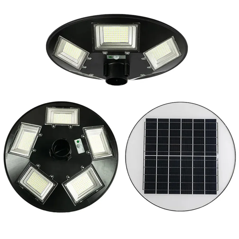 LAMPIONE UFO LED SOLARE 350W SENSORE MOVIMENTO CREPUSCOLARE LUCE FREDDA 6500K IP65