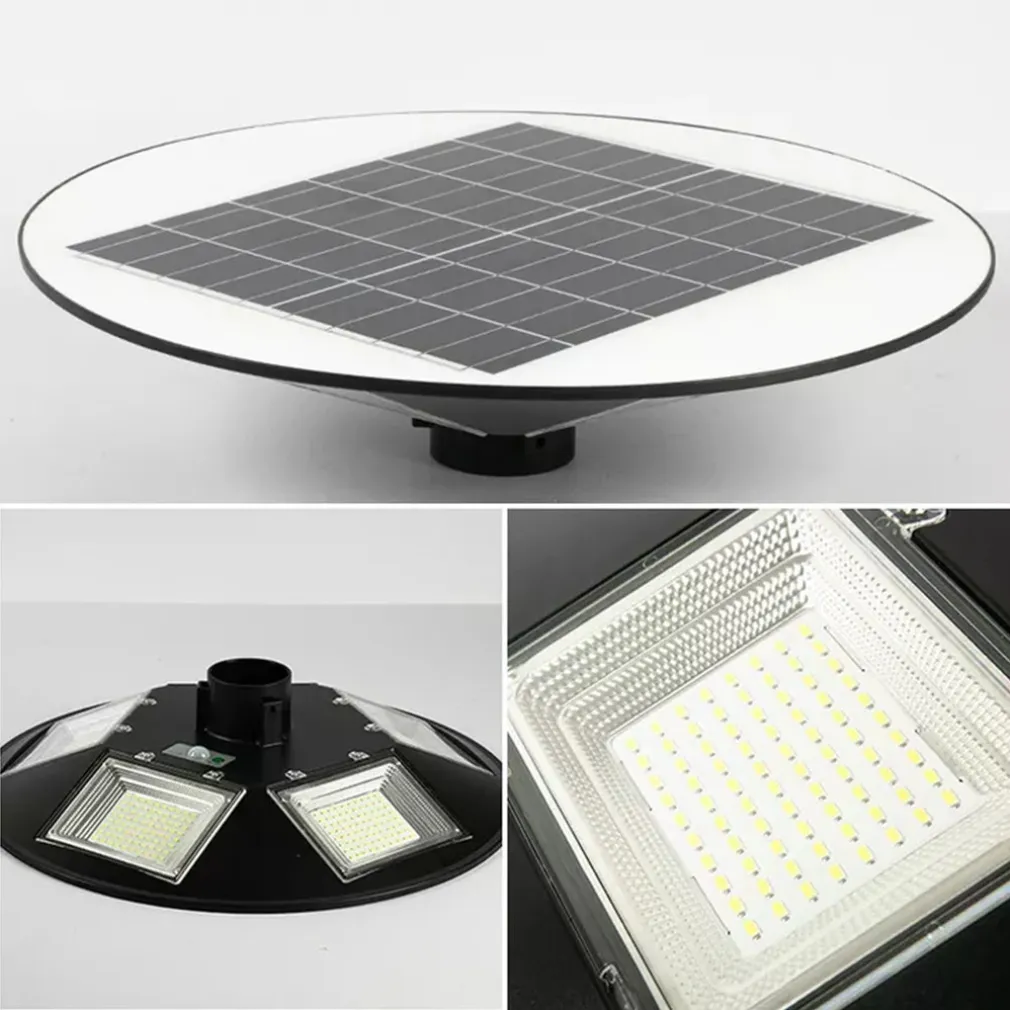 LAMPIONE UFO LED SOLARE 350W SENSORE MOVIMENTO CREPUSCOLARE LUCE FREDDA 6500K IP65