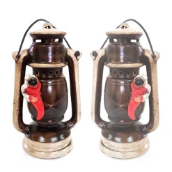 LANTERNA ELEMENTO DECORATIVO CASA PULCINELLA PORTAFORTUNA TERRACOTTA