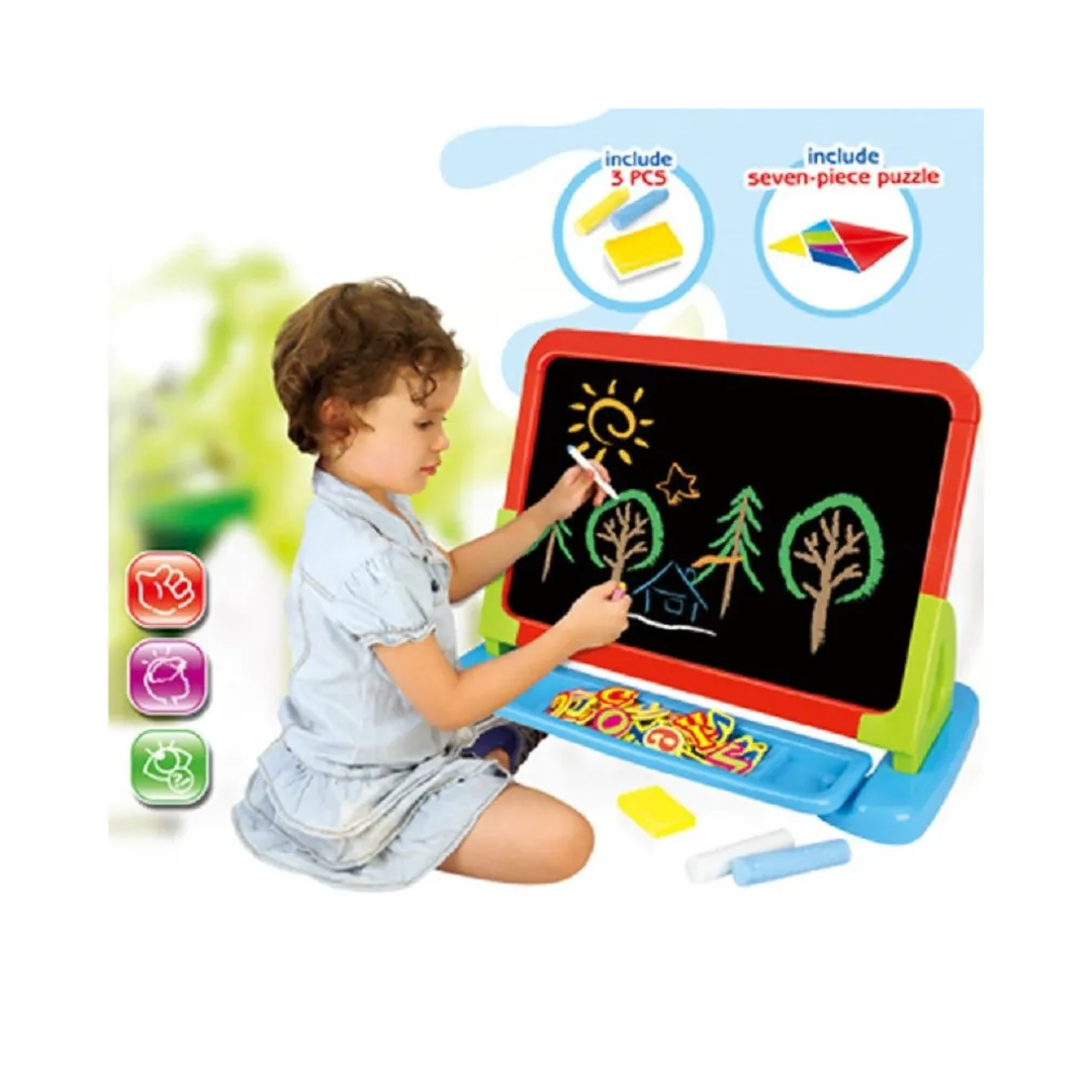 LAVAGNA CON SUPPORTO DA TAVOLO O PAVIMENTO CON ACCESSORI PUZZLE LETTERE NUMERI