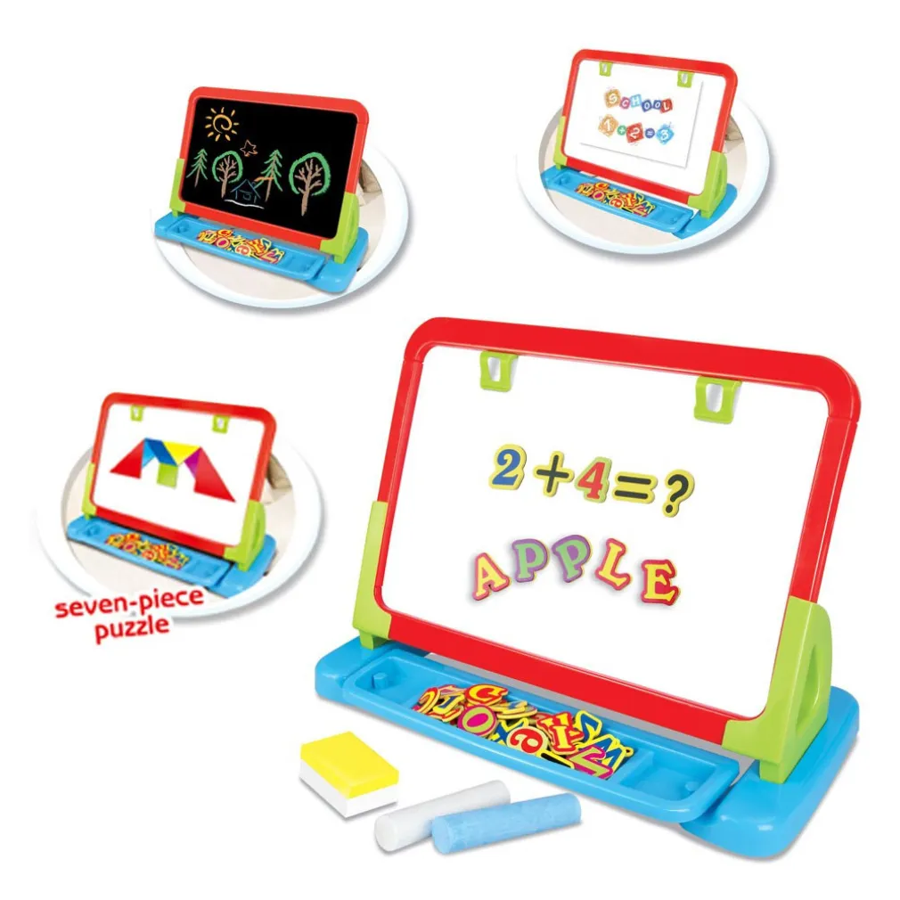 LAVAGNA CON SUPPORTO DA TAVOLO O PAVIMENTO CON ACCESSORI PUZZLE LETTERE NUMERI