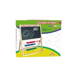 LAVAGNA DISEGNO BAMBINI CON PALLOTTOLIERE ABACO COLORATO IN LEGNO GRANDI GIOCHI