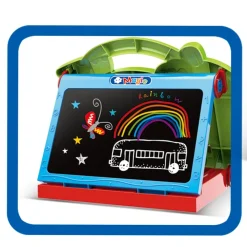 LAVAGNA LAVAGNETTA PER BAMBINI HIPPO 2IN1 CON GESSETTI CASSINO PENNARELLI VERDE