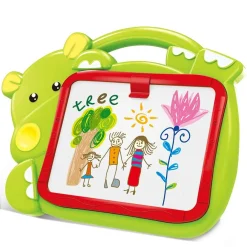 LAVAGNA LAVAGNETTA PER BAMBINI HIPPO 2IN1 CON GESSETTI CASSINO PENNARELLI VERDE