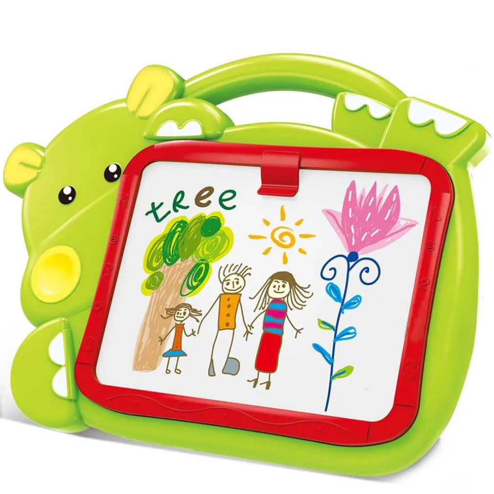 LAVAGNA LAVAGNETTA PER BAMBINI HIPPO 2IN1 CON GESSETTI CASSINO PENNARELLI VERDE