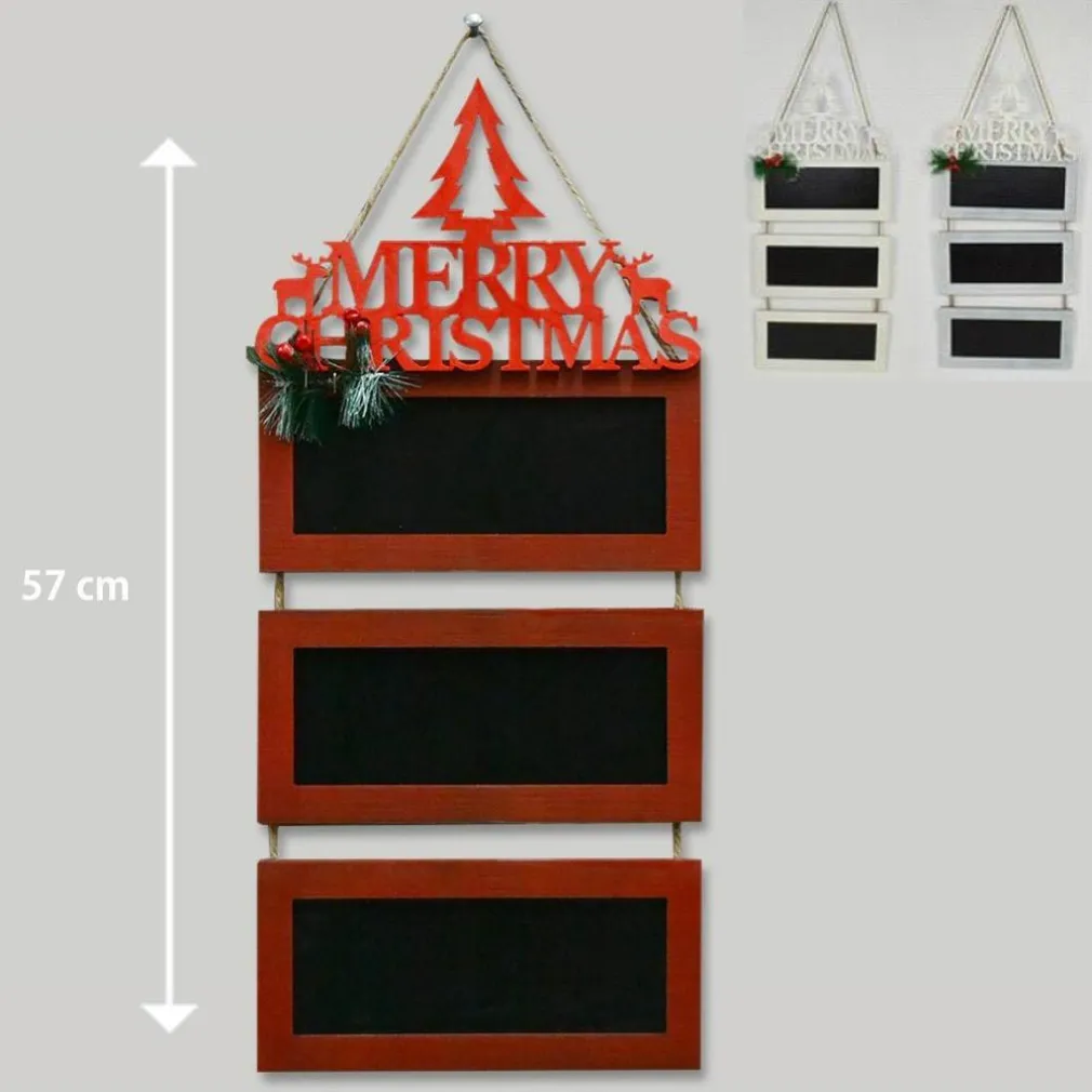 LAVAGNE IN LEGNO CON SCRITTA MERRY CHRISTMAS 3 COLORI 57CM DECORAZIONI NATALIZIE