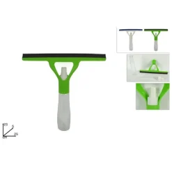 LAVAVETRI CON FLACONE SPRAY SPRUZZINO TERGIVETRO SPATOLA PULISCI VETRO 25X23X5CM