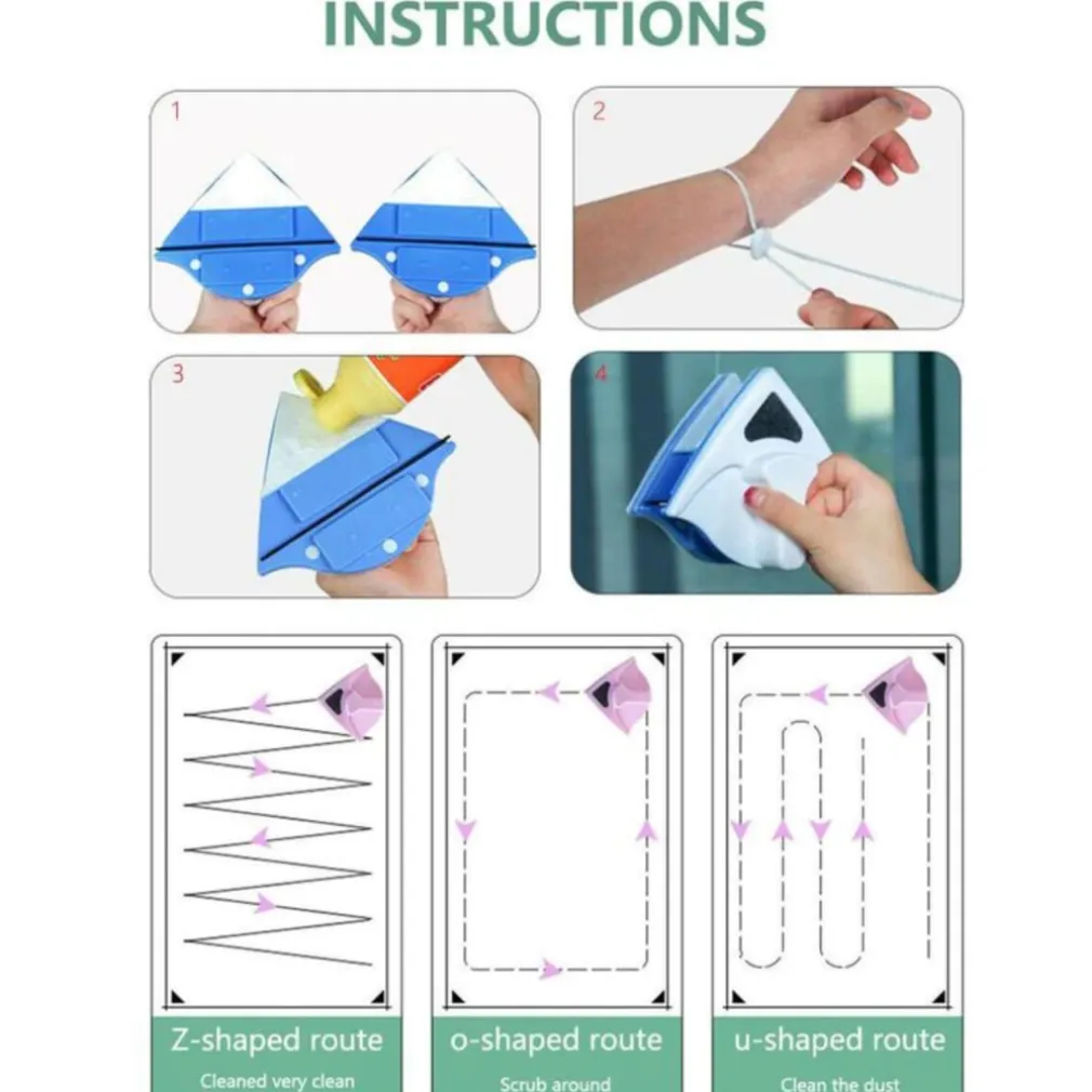 LAVAVETRI MAGNETICO PULISCI VETRO CON CALAMITA PULIZIA VETRI MAGNETICO ANGOLARE