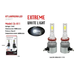 LED AUTO E MOTO LAMPADE FARI MAXTECH H11 C6 LAMPADINE 36W LUCE BIANCA 6000K