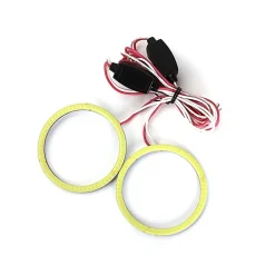 LED CIRCOLARE PER AUTO 12V FARI OCCHI D'ANGELO LUCE BIANCO FREDDO ANELLO 10 CM