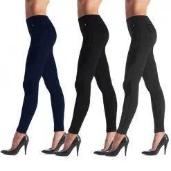 LEGGINGS DONNA PANTACOLLANT NERO BLU GRIGIO PANTALONE DONNA ALZA GLUTEI