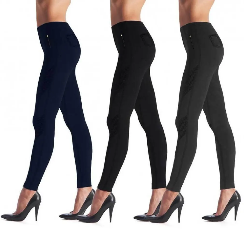 LEGGINGS DONNA PANTACOLLANT NERO BLU GRIGIO PANTALONE DONNA ALZA GLUTEI