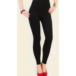 LEGGINGS MOD.919 ELASTICI NERO TESSUTO OPACO DA DONNA COMODI ELEGANTI