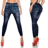 LEGGINGS JEANS JEGGINGS PANTACOLLANT PANTALONI DA DONNA SENZA CUCITURE COLORE