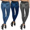 LEGGINS D19 DONNA PANTACOLLANT LEGGINGS DENIM EFFETTO JEANS TAGLIA UNICA