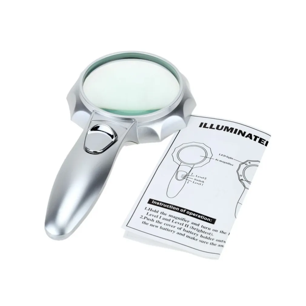 LENTE INGRANDIMENTO CON 6 LED DIAMETRO 75 MM 4X IN VETRO RIPARAZIONI