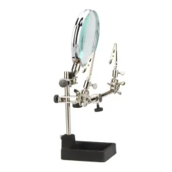 LENTE INGRANDIMENTO CON PINZE DA TAVOLO TOOL RIPARAZIONI SALDATURE ORIENTABILE